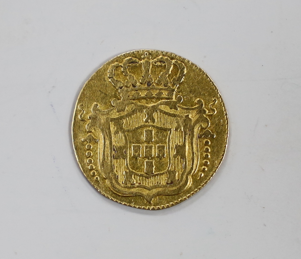 Portugal coins, half escudo, 1725, 1.59g